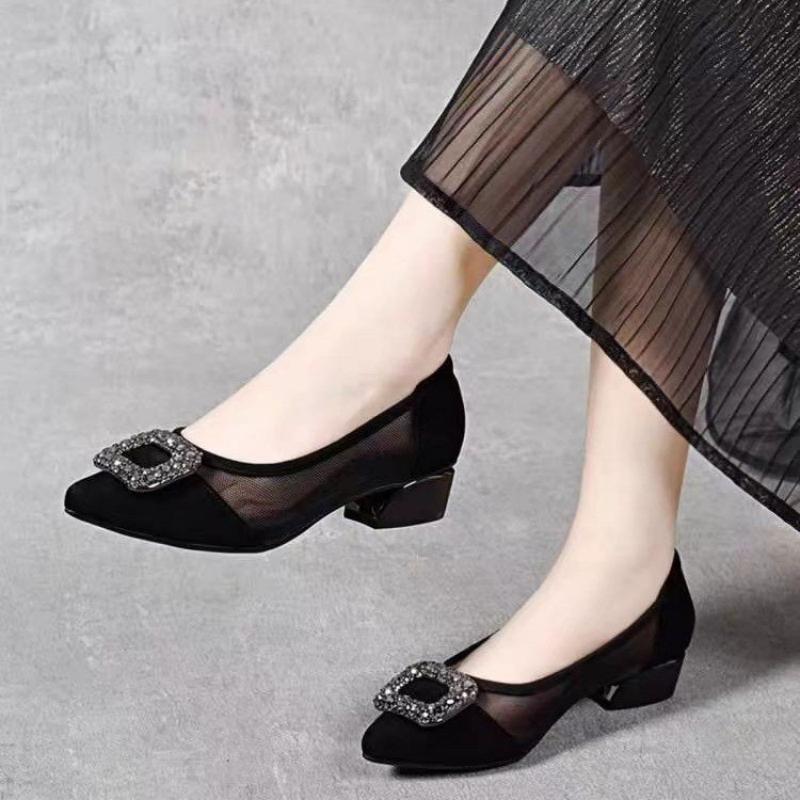 Slingback Pumps Women - Sapatos Elegantes de Salto Bloco com