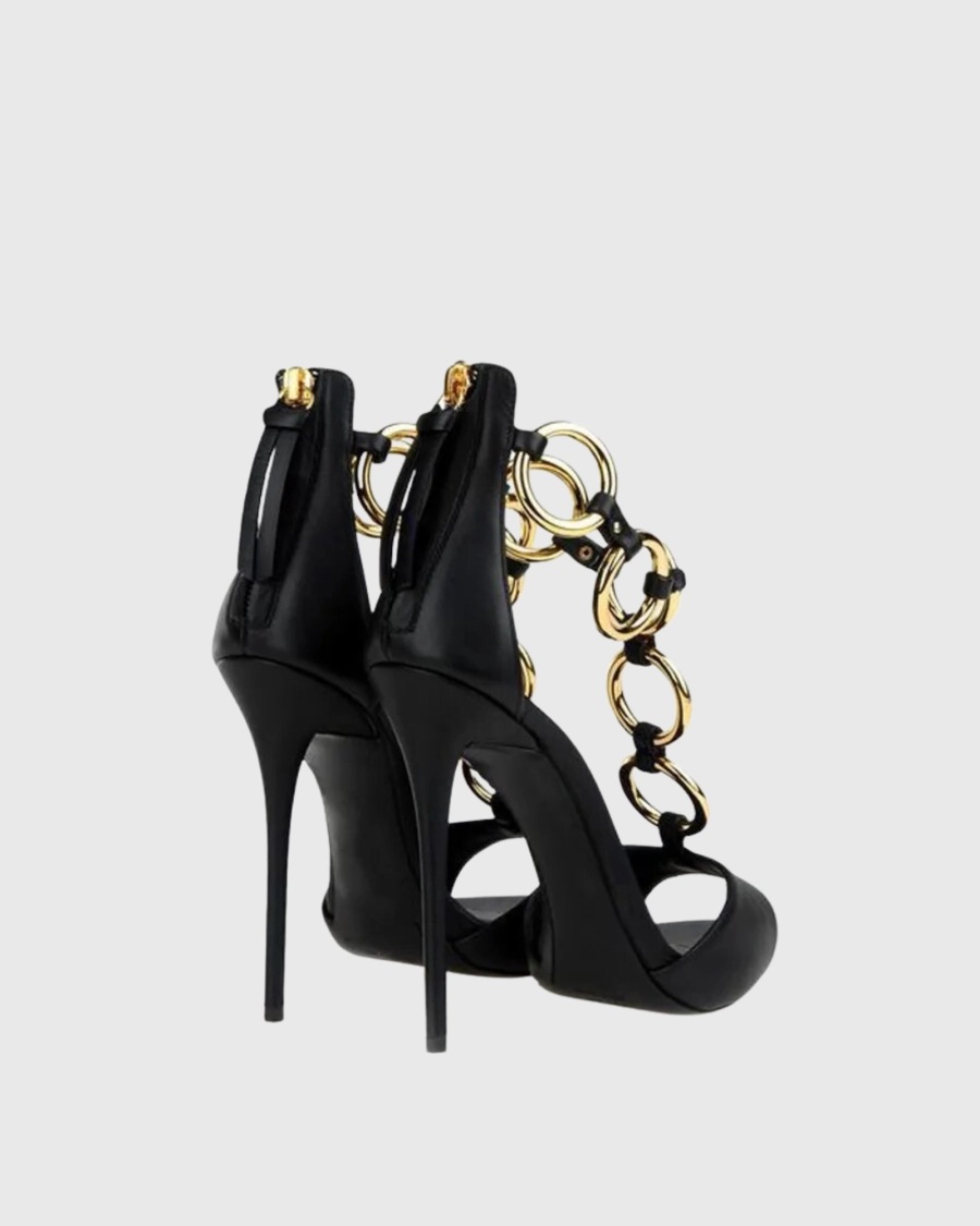 Sandálias Femininas de Couro P - Gold Chain Sandal avaliação e preço