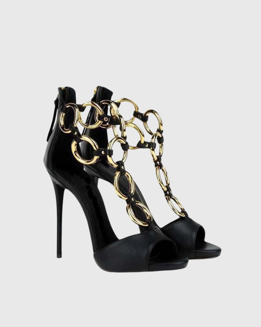 Sandálias Femininas de Couro P - Gold Chain Sandal avaliação e preço