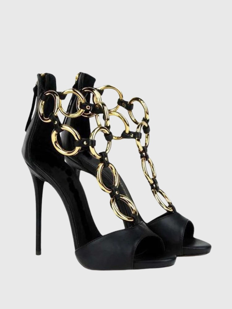 Sandálias Femininas de Couro P - Gold Chain Sandal avaliação e preço