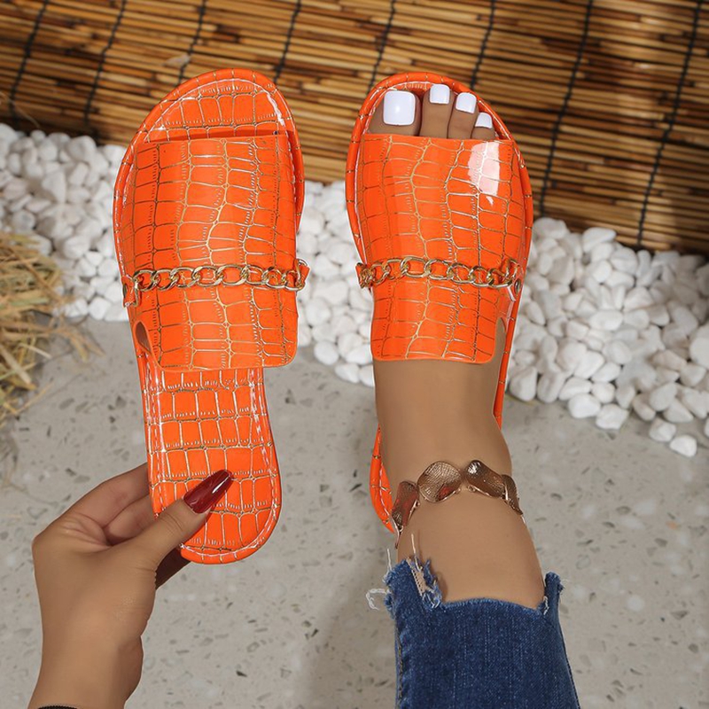 Chinelos femininos dourados co - Gold Chain Sandal avaliação e preço