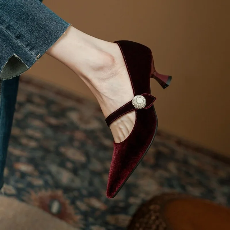 Vinho tinto apontou toe mary j - Slingback Pumps Women avaliação e preço