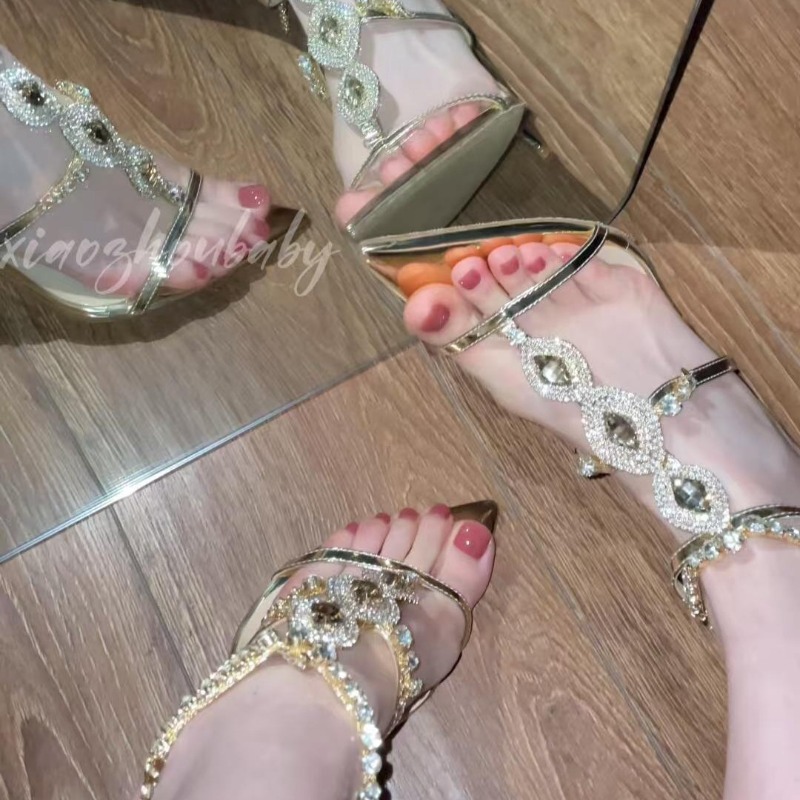 Sandálias Femininas de Luxo co - Gold Chain Sandal avaliação e preço