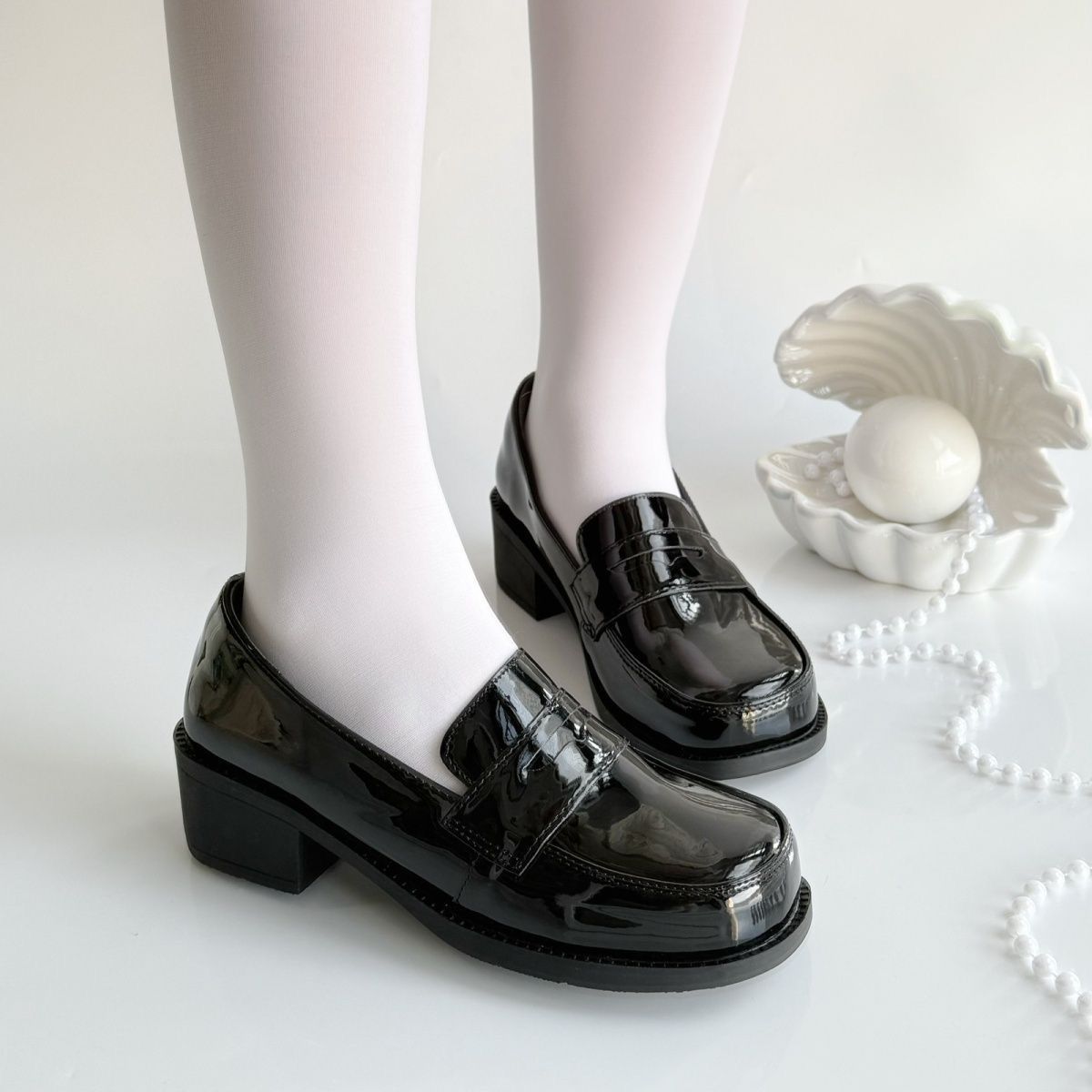 Moda preto brilhante escola un - Women'S Shoes Loafers Black avaliação e preço