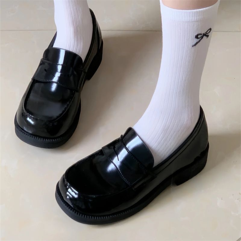 Moda preto brilhante escola un - Women'S Shoes Loafers Black avaliação e preço