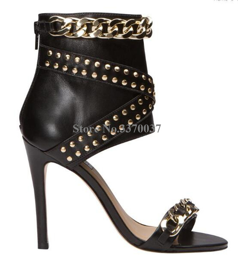 Moda ocidental feminina dedo d - Gold Chain Sandal avaliação e preço