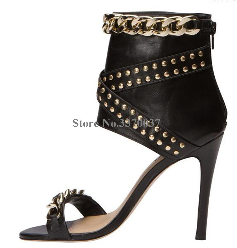Moda ocidental feminina dedo d - Gold Chain Sandal avaliação e preço