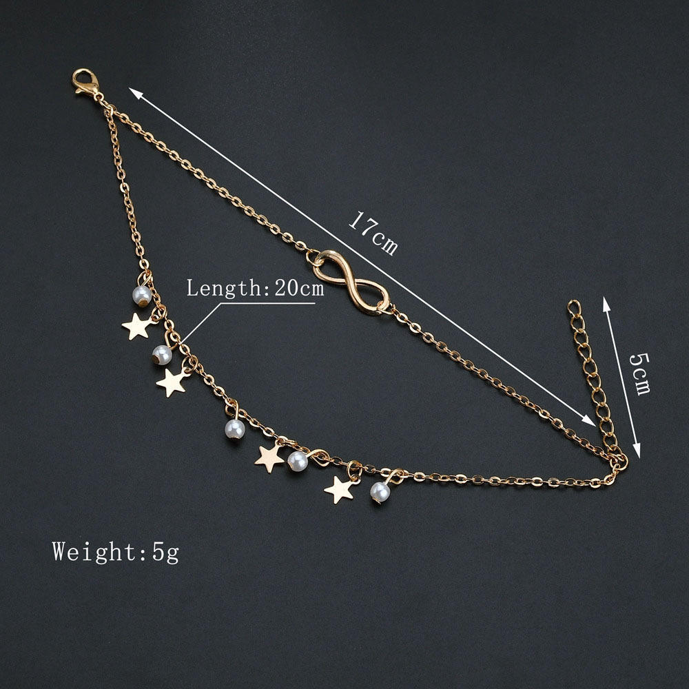 Simples borla dupla estrela pé - Gold Chain Sandal avaliação e preço